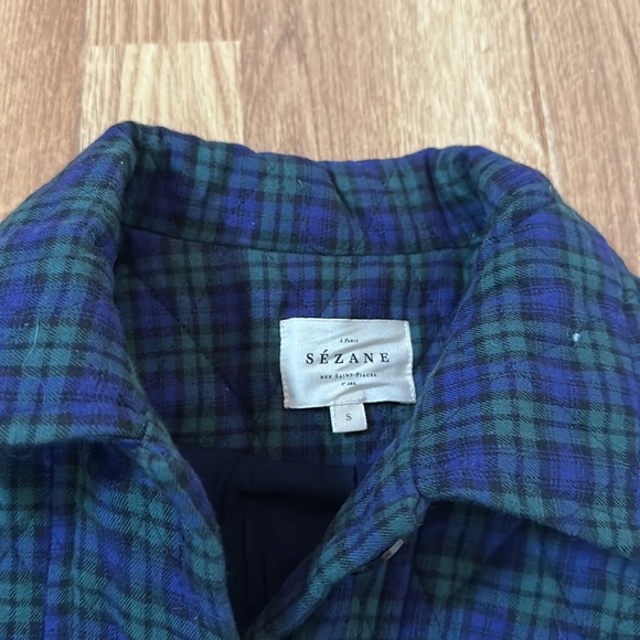 Sezane tartan button up quilt jacket - Picture 2 of 4